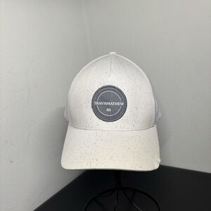 Travis Mathew Golf SnapBack Trucker Hat Flexfit‎ Tech Patch White w/ Black Dots